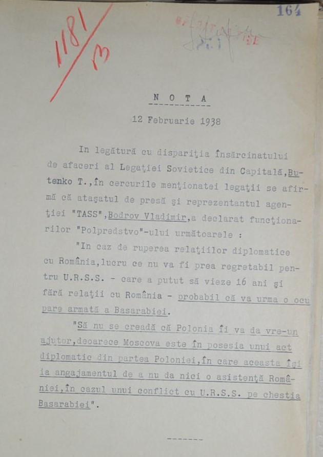 SRI a desecretizat documente din „Afacerea Butenko”: „Tratarea eronată a situaţiei ar fi putut conduce la un nou Sarajevo” 960639