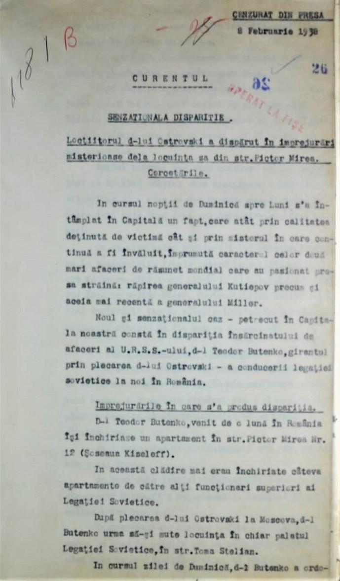 SRI a desecretizat documente din „Afacerea Butenko”: „Tratarea eronată a situaţiei ar fi putut conduce la un nou Sarajevo” 960642