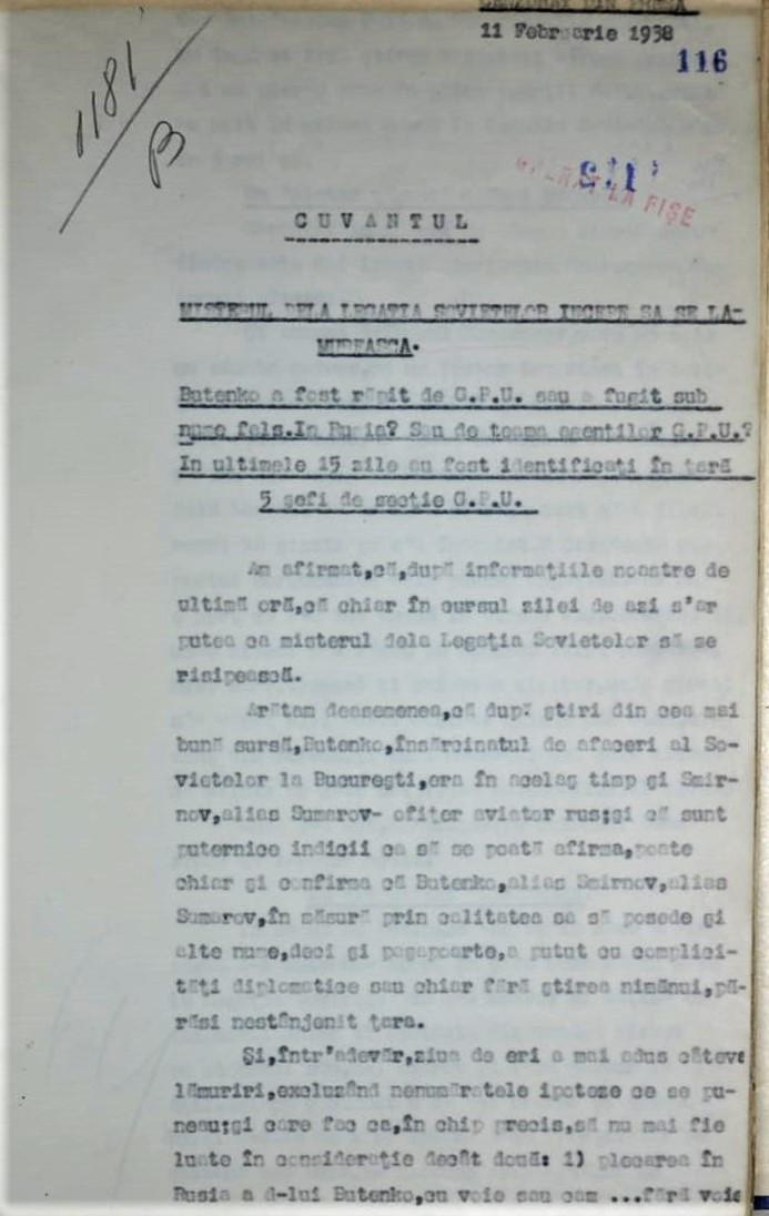SRI a desecretizat documente din „Afacerea Butenko”: „Tratarea eronată a situaţiei ar fi putut conduce la un nou Sarajevo” 960645