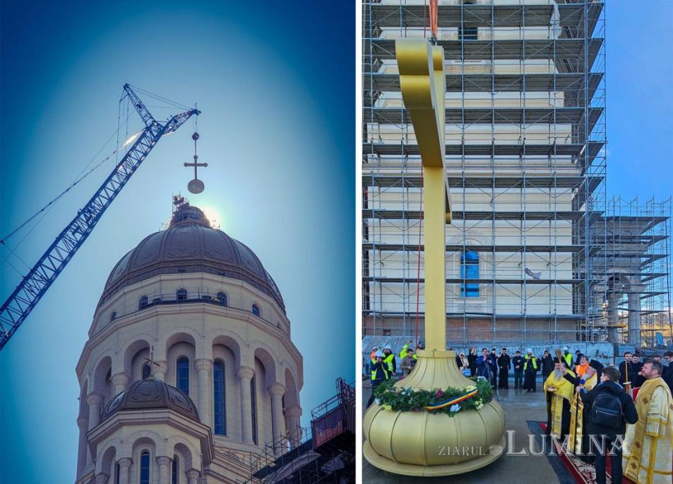A fost montată crucea de 7 tone pe turla mare a Catedralei Mântuirii Neamului 963354