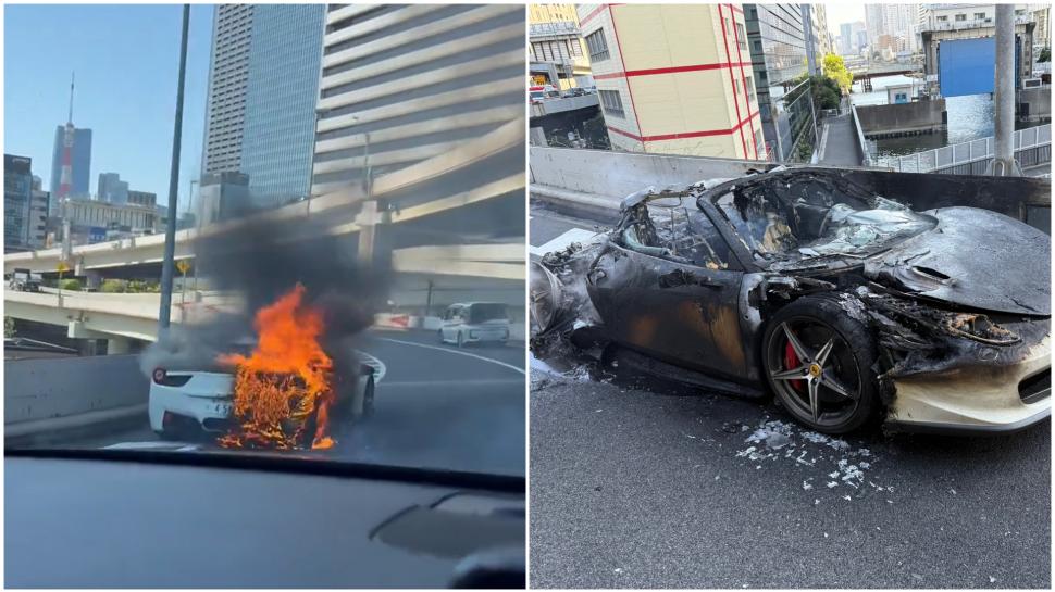 Un bărbat a strâns bani 10 ani ca să-și cumpere mașina visurilor lui. La o oră după ce a ridicat-o, aceasta a luat foc și a ars complet 967168