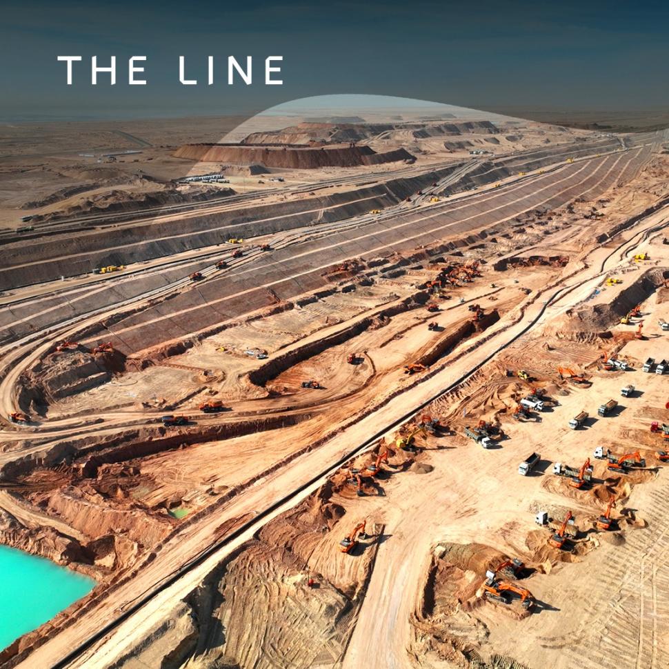 Megaorașul futurist în formă de zid, care va străbate deșertul din Arabia Saudită, prinde contur. Imagini de pe șantierul „The Line” 967723