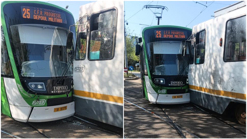 Două tramvaie s-au ciocnit în București, la Eroii Revoluției. Circulația a fost afectată 967813