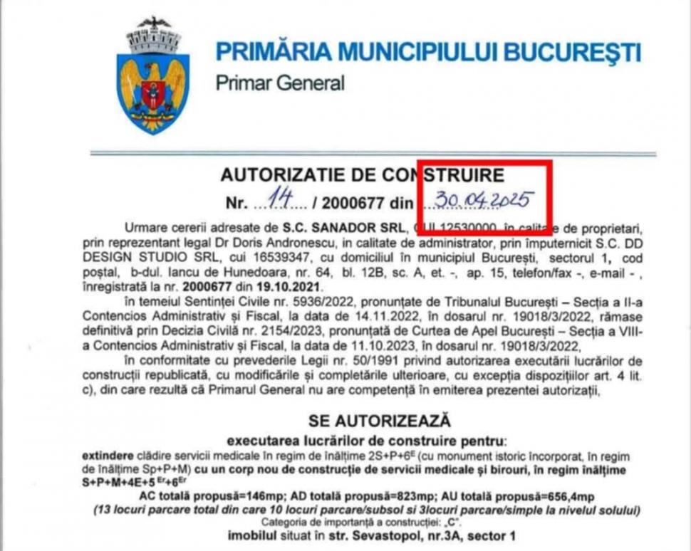 "Lebăda" lui Nicuşor. De ce a semnat autorizaţia pentru clinica oncologică Sanador cu 4 zile înainte de alegeri? 969250