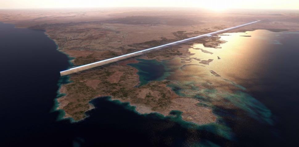 Se fac progrese uluitoare în megaorașul în formă de zid din deșertul din Arabia Saudită. Imagini satelitare dezvăluie noi detalii 969255