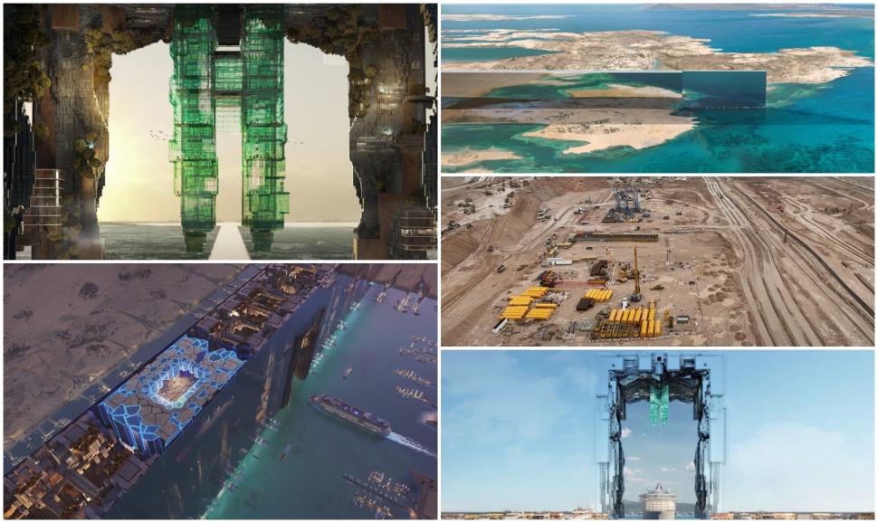Se fac progrese uluitoare în megaorașul în formă de zid din deșertul din Arabia Saudită. Imagini satelitare dezvăluie noi detalii 969282