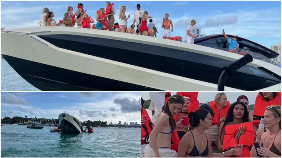 Un iaht de lux plin cu influenceri s-a scufundat lângă Miami Beach. Martorii spun că au fost uluiți de ce au văzut: Era vertical 970150