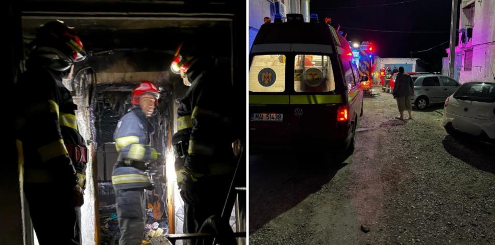 Incendiu puternic într-un bloc din Bârlad. 50 de oameni au fost evacuaţi din apartamente 970195