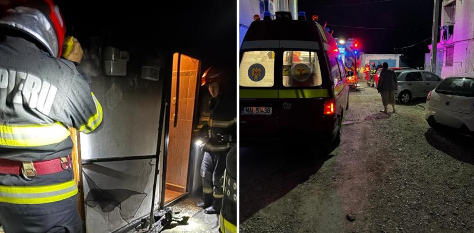 Incendiu puternic într-un bloc din Bârlad. 50 de oameni au fost evacuaţi din apartamente 970199