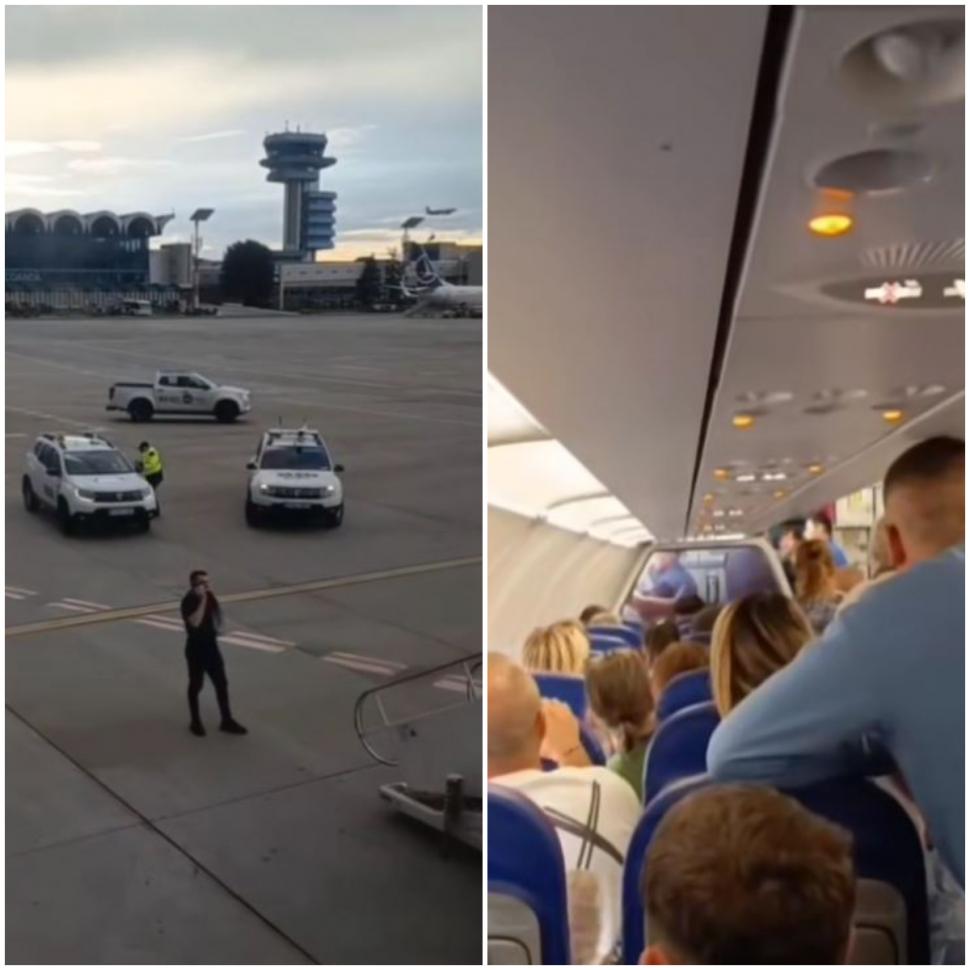 Imagini cu bătaia dintr-un avion Wizz Air, pe Aeroportul Otopeni: "Vor să-l bată pe pilot". Poliţiştii au intervenit de urgenţă 977134