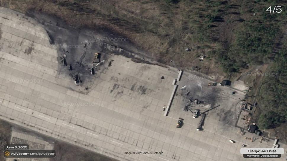 Noi imagini din satelit cu dezastrul de pe aerodromurile militare din Rusia. Cum arată epavele bombardierelor lui Putin 978261