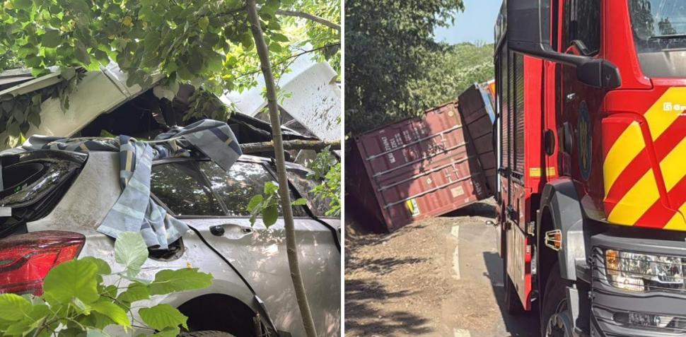 Accident mortal în Tulcea, în care au fost implicate 2 maşini şi un camion: 7 răniţi, şoferul TIR-ului înmatriculat în Ucraina a murit 979386