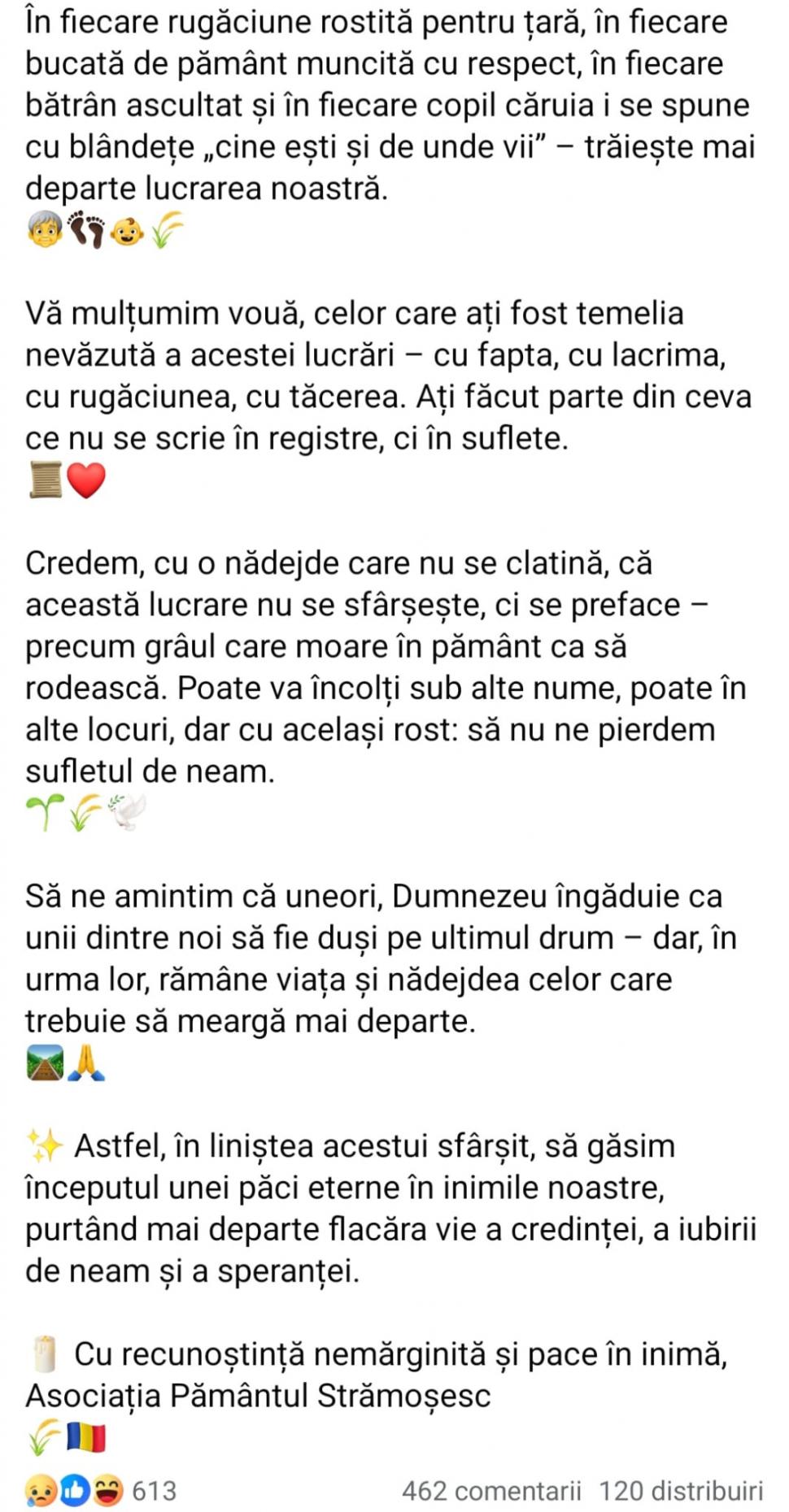 Călin Georgescu și-a închis Asociația Pământul Strămoșesc cu un mesaj de adio 979293