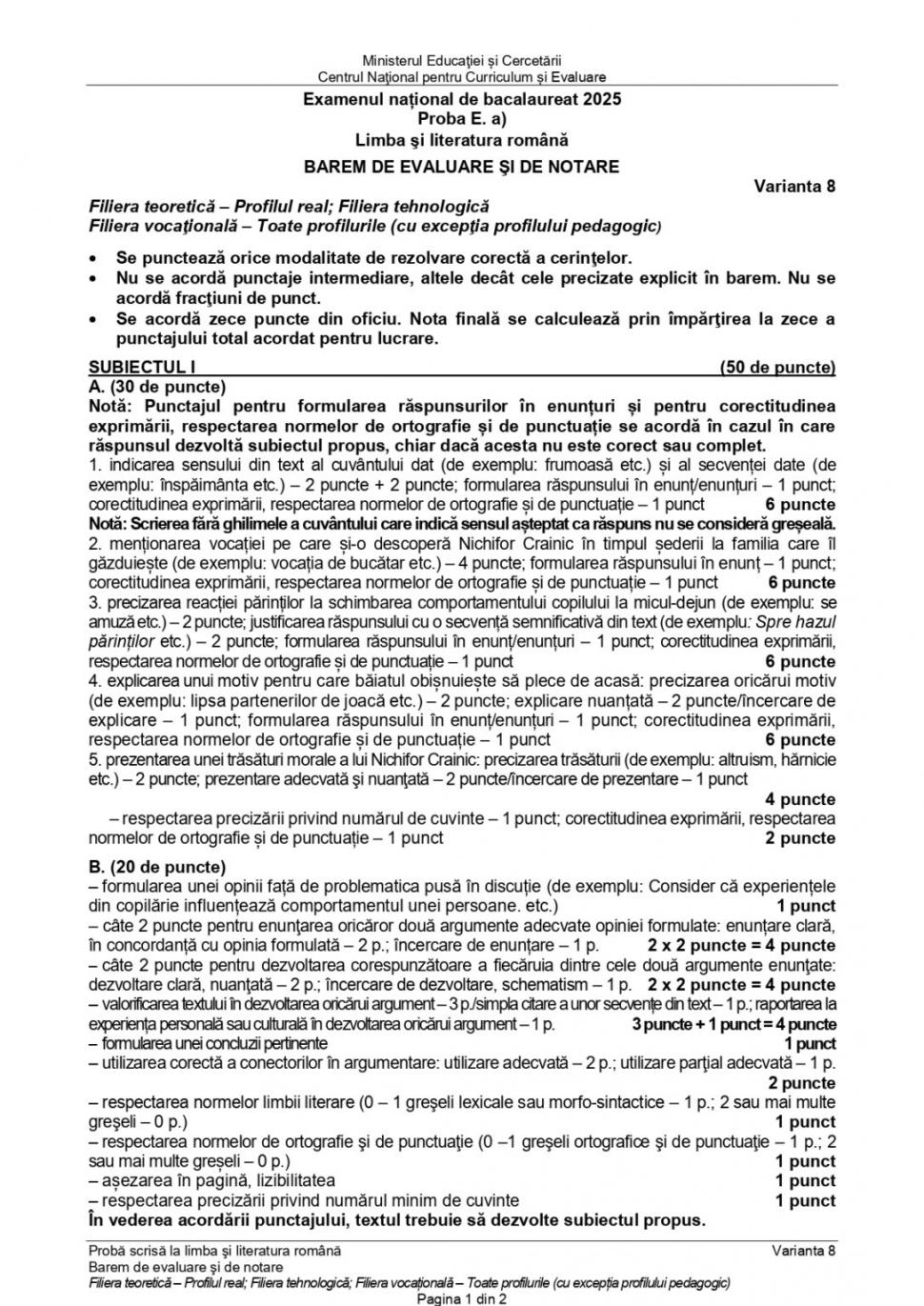Controverse la Bac. Fragment al ministrului Propagandei din regimul legionar, rezervă la proba de limba română 980043