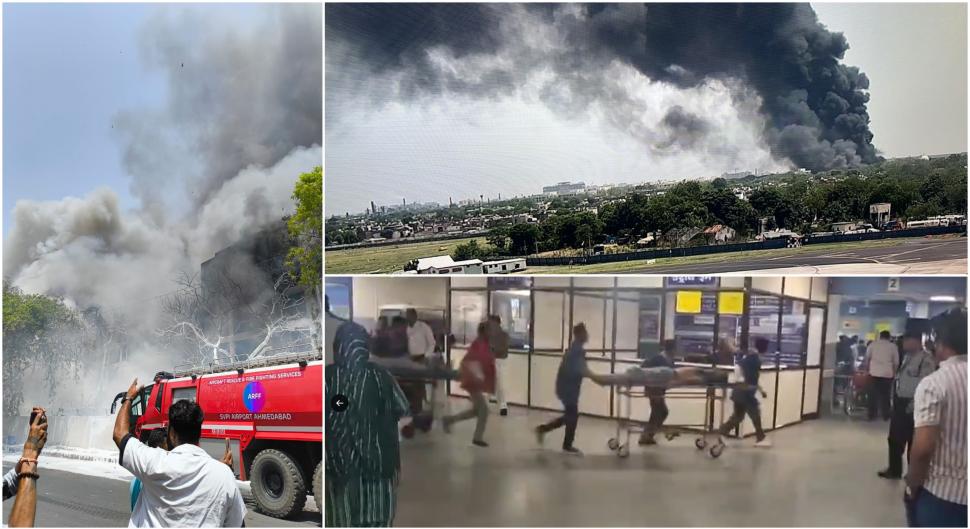 Imagini teribile de la locul tragediei aviatice din India. Motorul și trenul de aterizare ale avionului, înfipte în pereții unui hostel 980194