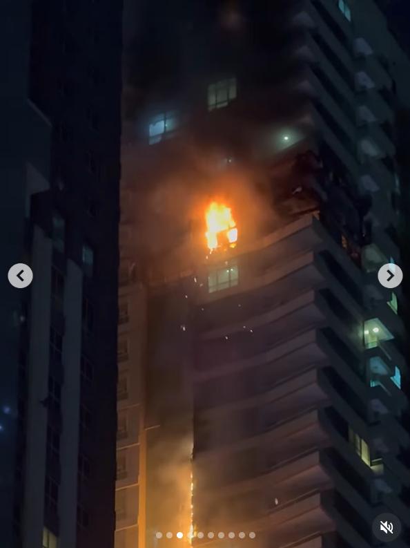 Un zgârie-nori din Dubai Marina a luat foc. Aproape 3000 de locatari au fost evacuați 980872