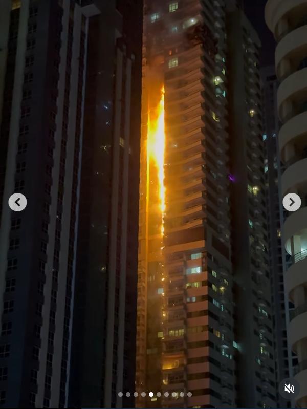 Un zgârie-nori din Dubai Marina a luat foc. Aproape 3000 de locatari au fost evacuați 980873