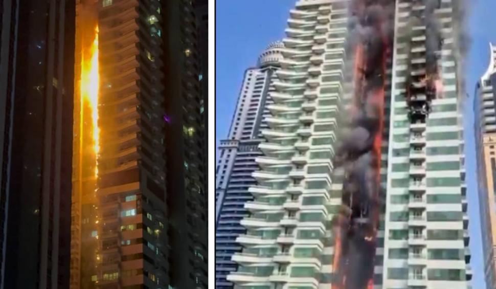 Un zgârie-nori din Dubai Marina a luat foc. Aproape 3000 de locatari au fost evacuați 980874