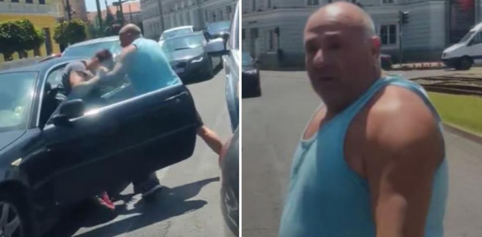 Un bărbat a fost reţinut după o bătaie în traficul din Arad. Momentul, filmat de un martor 981098