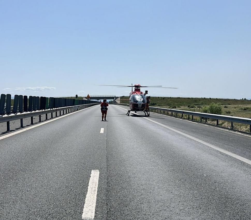 Accident grav pe autostrada A1, în apropiere de Buziaș: două persoane au fost rănite, se intervine cu un elicopter SMURD 982451
