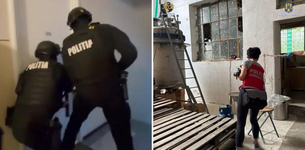 Unul dintre cele mai mari laboratoare de droguri sintetice din România, descoperit în Braşov: 2 bărbaţi au fost reţinuţi de DIICOT 982536