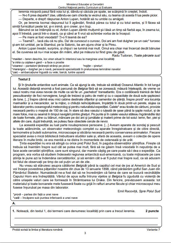 Subiectele și baremul la Limba Română, de la Evaluarea Națională 2025, au fost publicate 982893