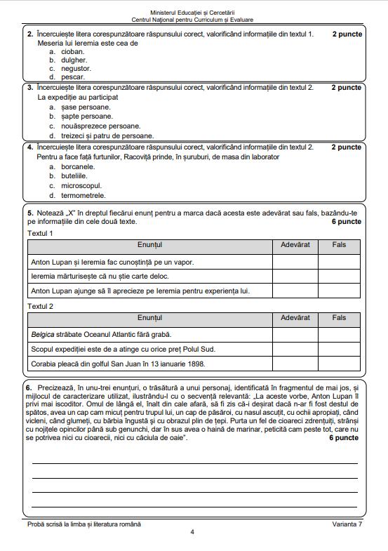 Subiectele și baremul la Limba Română, de la Evaluarea Națională 2025, au fost publicate 982894
