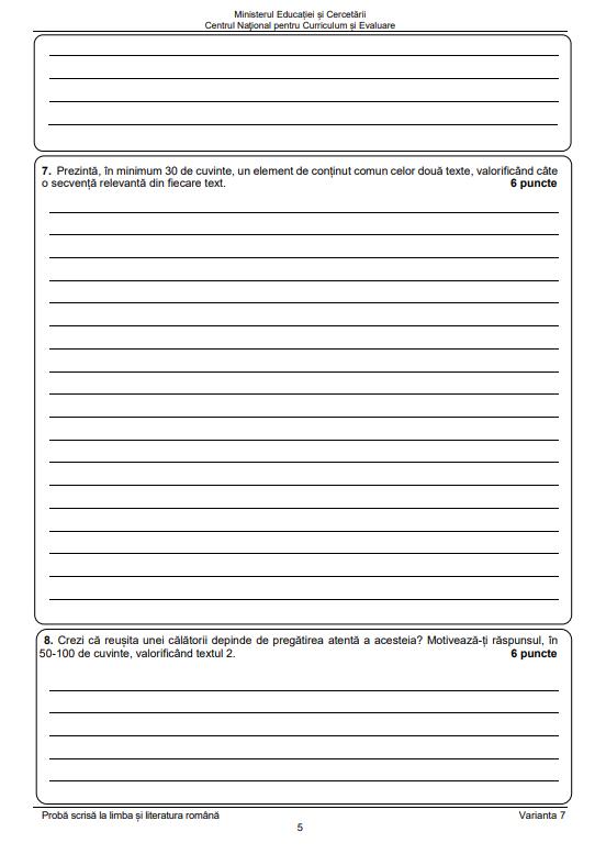 Subiectele și baremul la Limba Română, de la Evaluarea Națională 2025, au fost publicate 982895