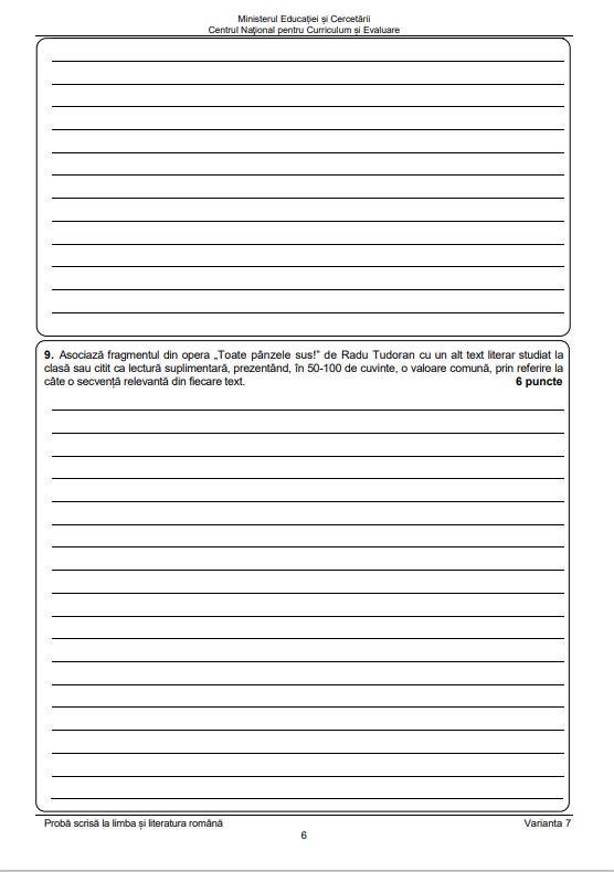 Subiectele și baremul la Limba Română, de la Evaluarea Națională 2025, au fost publicate 982896