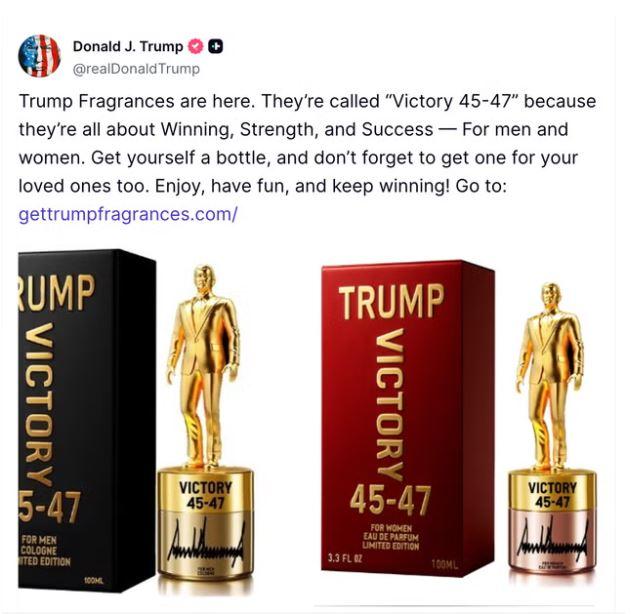Trump şi-a lansat un nou parfum inspirat din victoria sa electorală. Cum arată sortimentul pentru bărbaţi, dar şi cel pentru femei 985446
