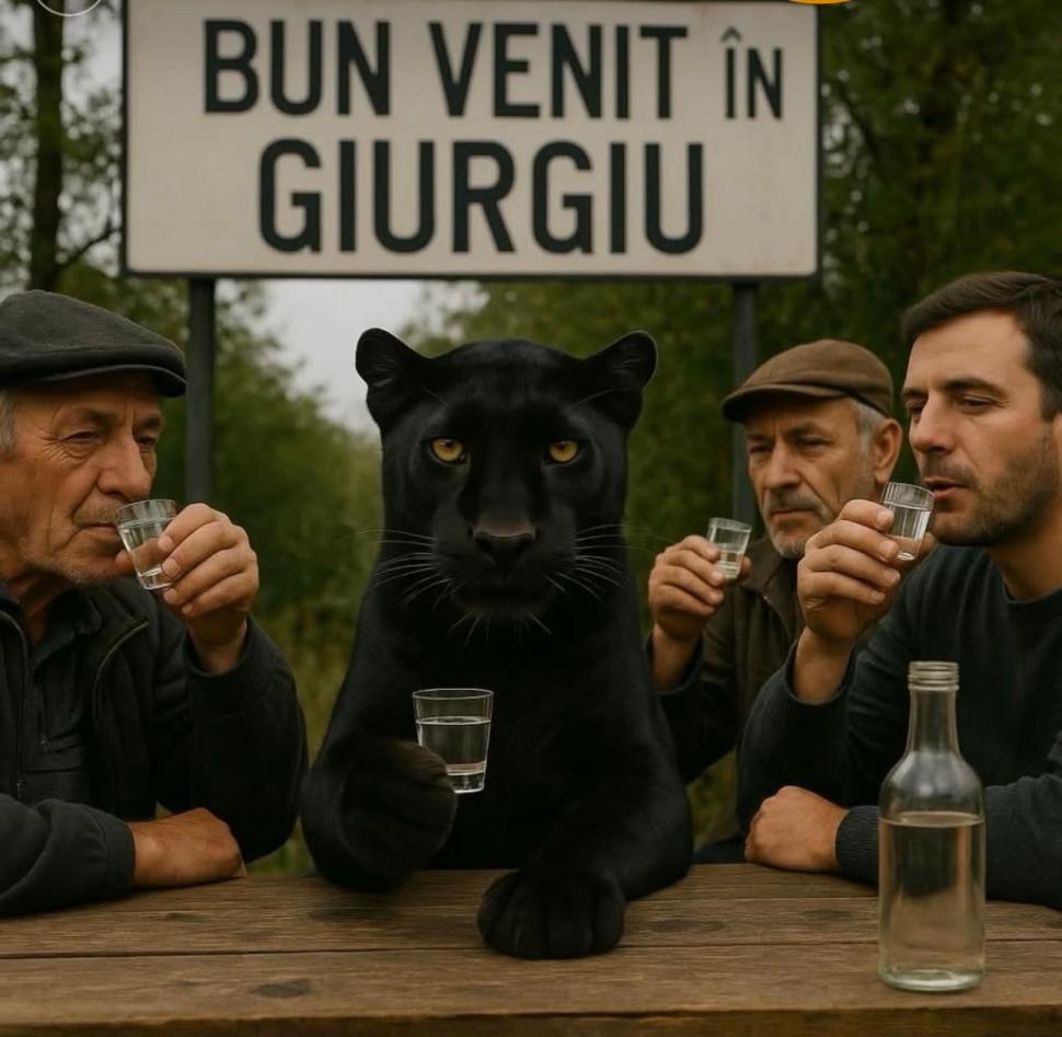 Festival de meme-uri pe internet cu pantera neagră în România: Felina ba mănâncă o șaorma la terasă, ba duce sticle la reciclat 986223