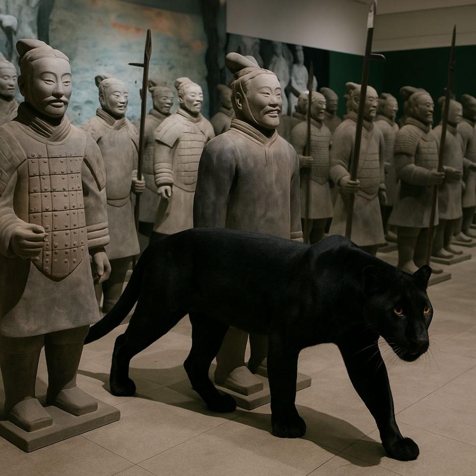 Festival de meme-uri pe internet cu pantera neagră în România: Felina ba mănâncă o șaorma la terasă, ba duce sticle la reciclat 986234