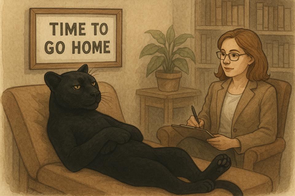 Festival de meme-uri pe internet cu pantera neagră în România: Felina ba mănâncă o șaorma la terasă, ba duce sticle la reciclat 986248