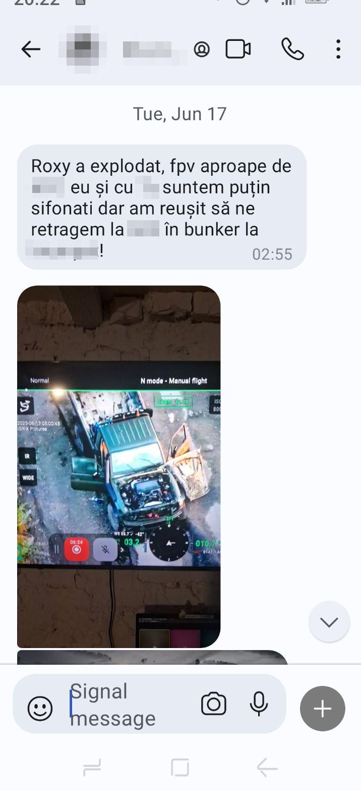 Doi luptători români în Ucraina au fost răniți. O dronă kamikaze a rușilor le-a lovit mașina pe linia frontului din Zaporojie 988306