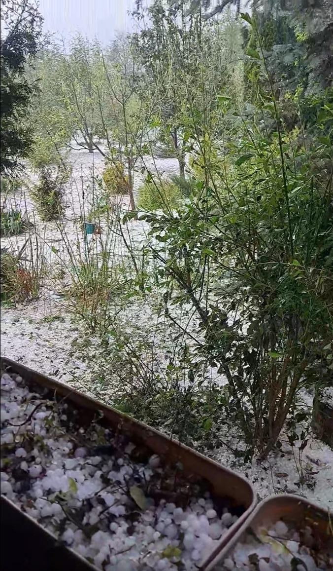 Drumuri și curți acoperite de grindină, după codul roșu de vijelii. Temperaturile au scăzut cu 18 grade în doar câteva minute 989050