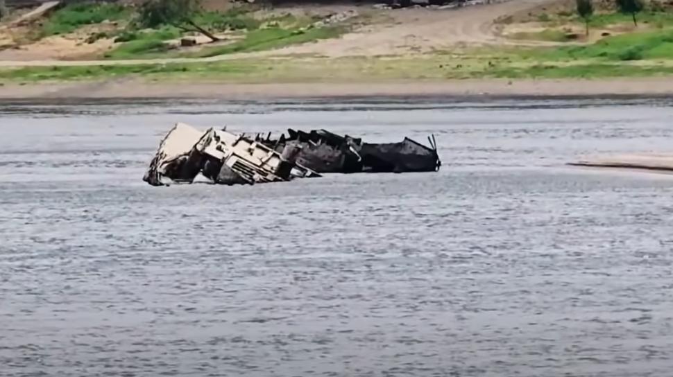 Imagini spectaculoase la Porțile de Fier 2: apa Dunării a scăzut și au ieșit la suprafață epave din Al Doilea Război Mondial 989092