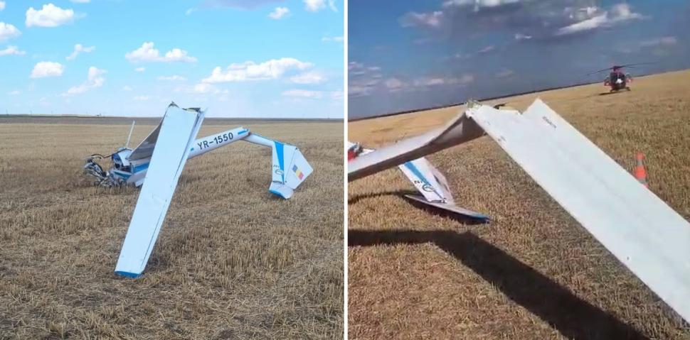 Un planor s-a prăbuşit pe un câmp din judeţul Olt. Pilotul, un tânăr de 24 de ani, a murit 991269