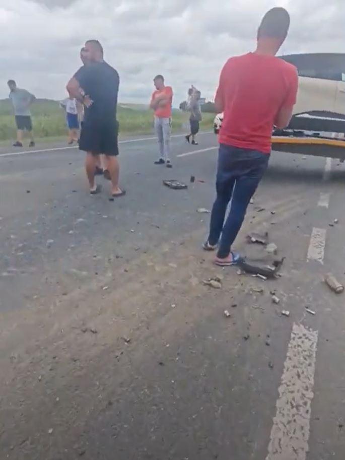 Accident grav în Timiş. O maşină de poliţie s-a răsturnat în timpul unei misiuni, după ce şoferul din faţă a frânat brusc 993961