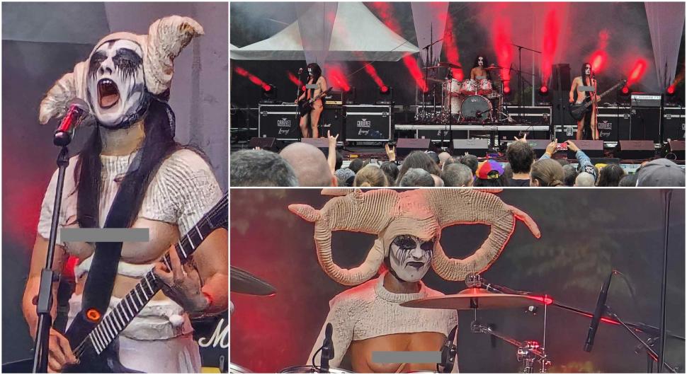 Spectacol șocant la un festival în Râșnov. Cântărețele dintr-o trupă rock din Norvegia s-au dezbrăcat complet pe scenă 994950