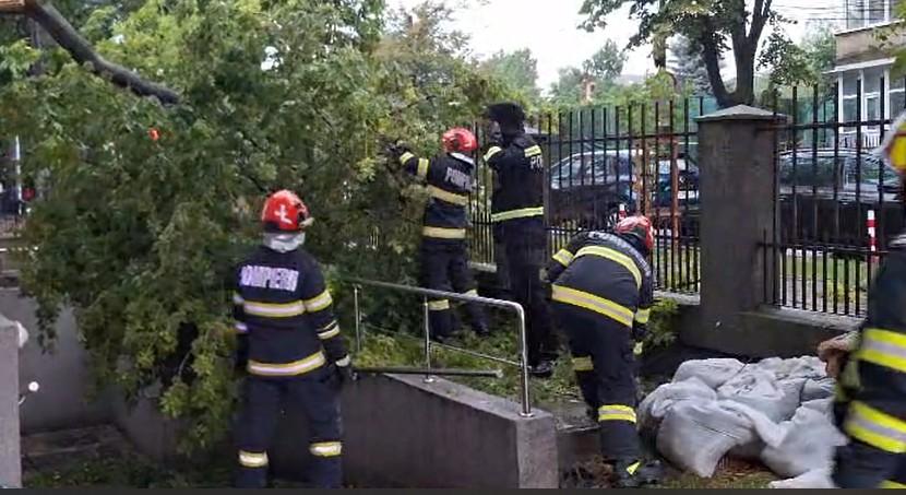 Cod roșu de furtună puternică la Iași. Mai mulți copaci au fost doborâți, opt mașini avariate și străzi inundate 996767