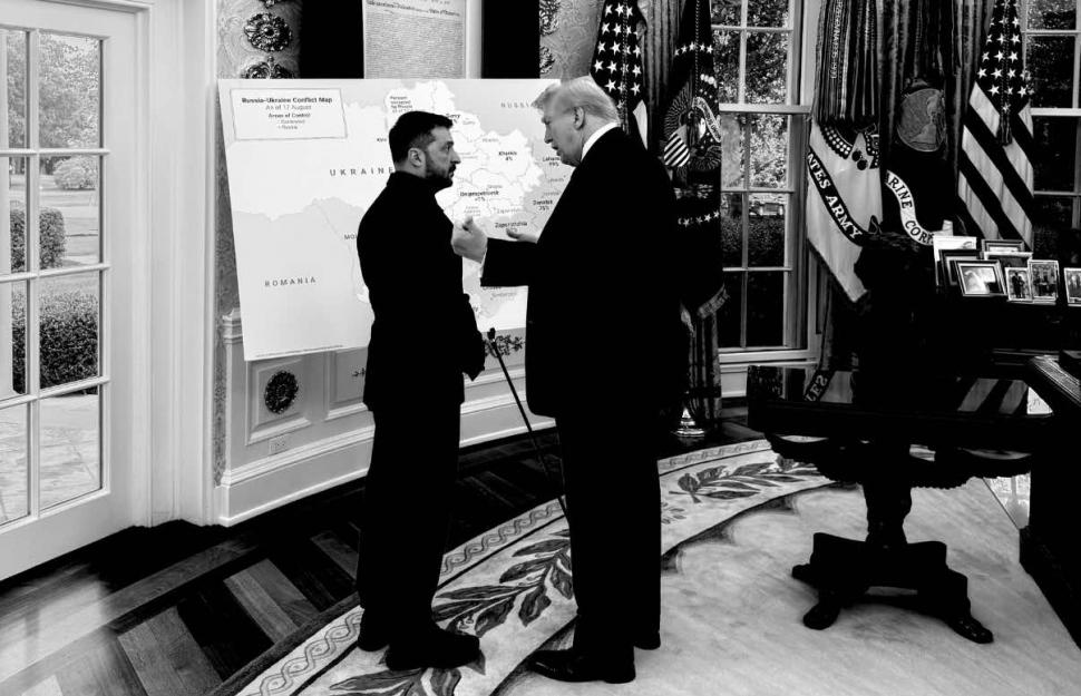 Întâlnirea dintre Trump, Zelenski și liderii UE, în imagini. S-a discutat lângă harta Ucrainei cu teritoriile ocupate de ruși 999814