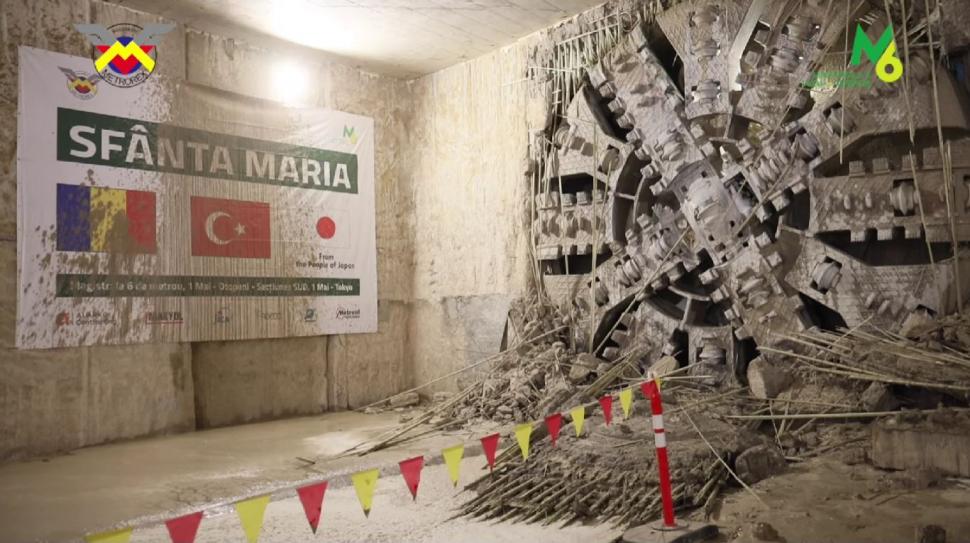 Scutul de forare "Sfânta Maria" finalizează primul segment de tunel între viitoarele stații de metrou Tokyo și Aeroport Băneasa 999748
