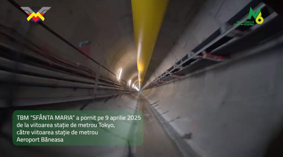 Scutul de forare "Sfânta Maria" finalizează primul segment de tunel între viitoarele stații de metrou Tokyo și Aeroport Băneasa 999759