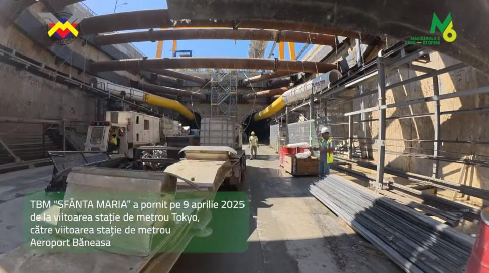 Scutul de forare "Sfânta Maria" finalizează primul segment de tunel între viitoarele stații de metrou Tokyo și Aeroport Băneasa 999761