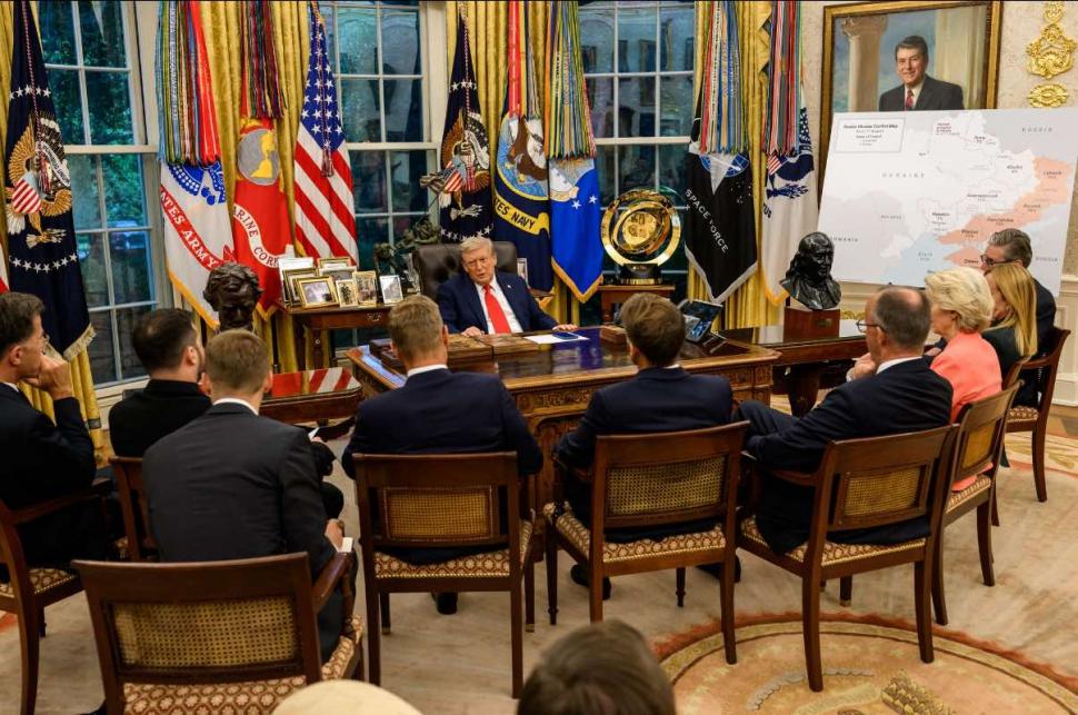 Liderii europeni la masă la Casa Albă.