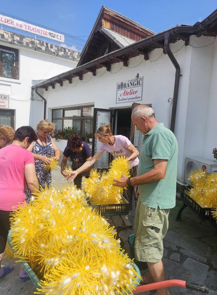 Comuna din România unde o familie crește viermi de mătase, produce borangic și țese haine tradiționale cu el: Afacerea e unică în țară 1000052