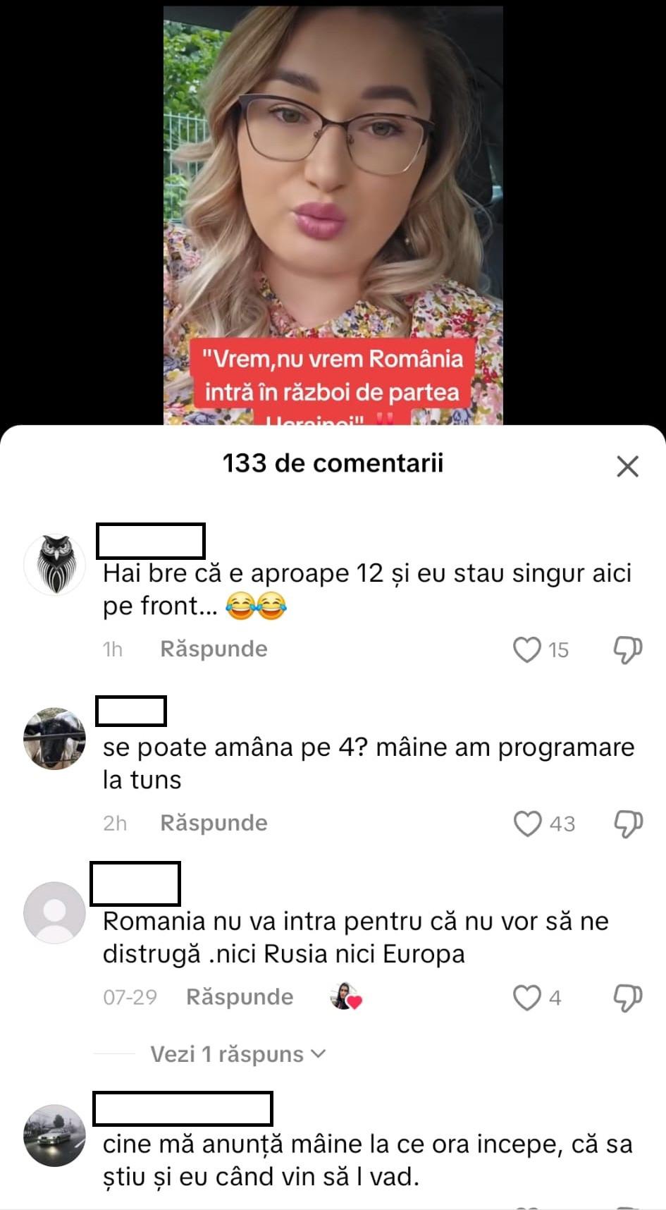 România nu a intrat în război miercuri, dar a început o altă campanie de manipulare pe Tiktok : minciuna cu noul Covid 1004056