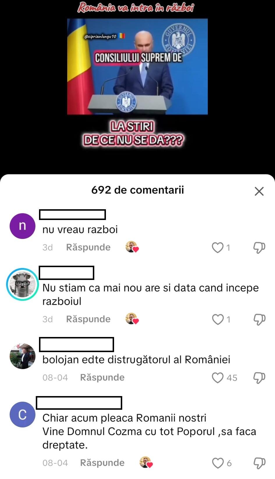România nu a intrat în război miercuri, dar a început o altă campanie de manipulare pe Tiktok : minciuna cu noul Covid 1004060