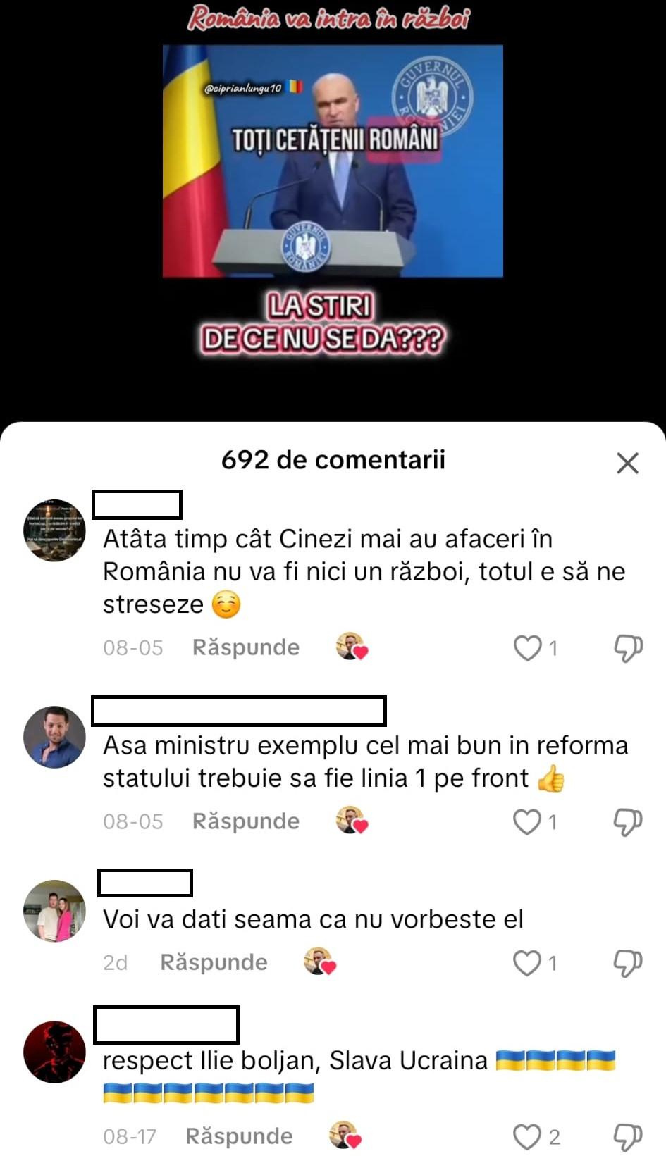 România nu a intrat în război miercuri, dar a început o altă campanie de manipulare pe Tiktok : minciuna cu noul Covid 1004066