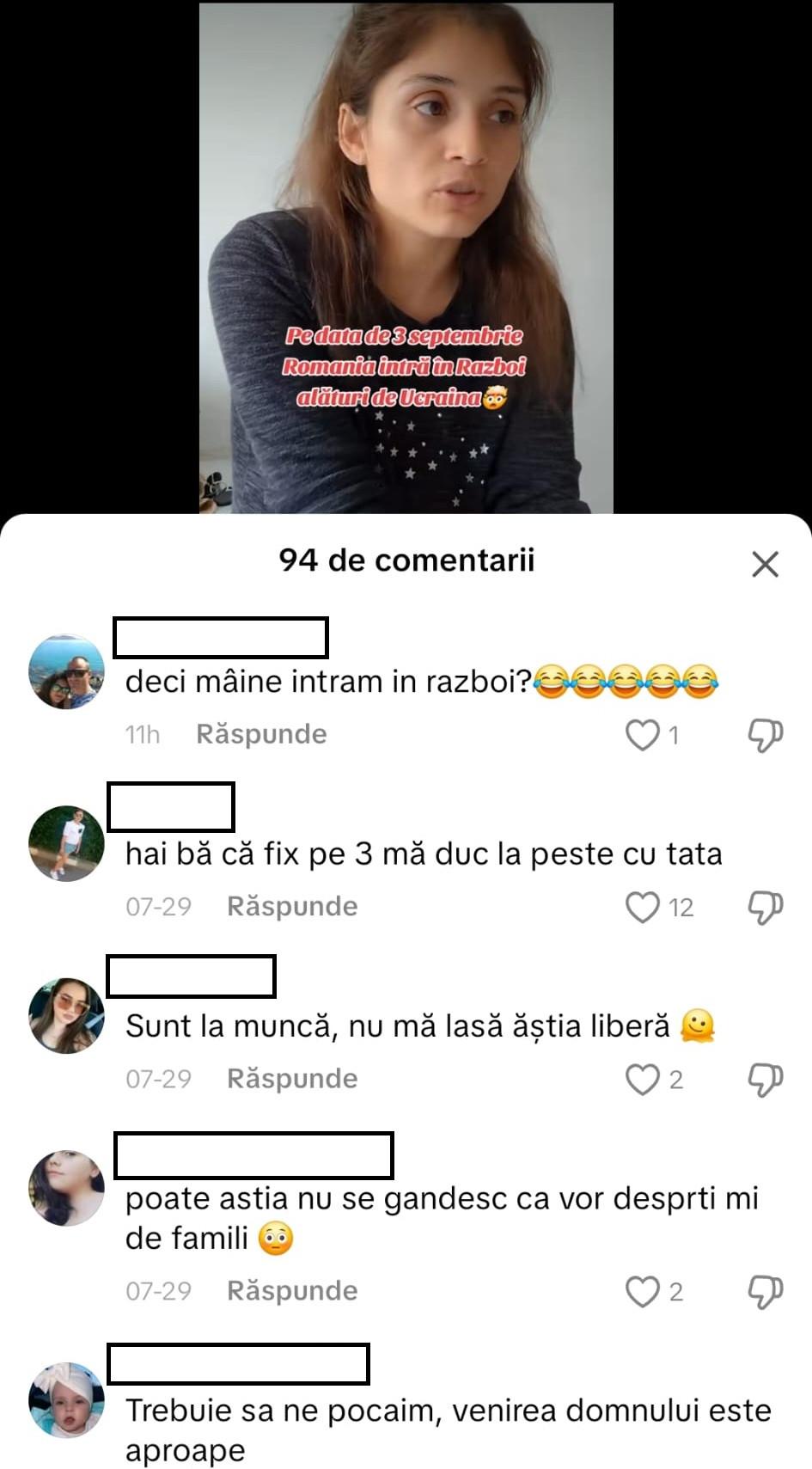 România nu a intrat în război miercuri, dar a început o altă campanie de manipulare pe Tiktok : minciuna cu noul Covid 1004070